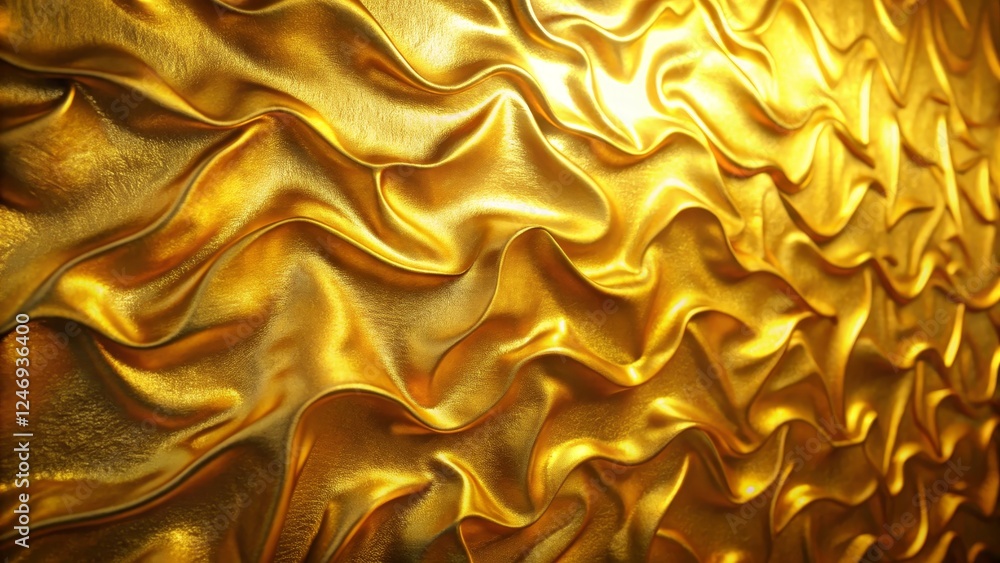 Luxurious Golden Texture with Wavy Patterns and Shimmering Effect Luxurious Golden Texture with Wavy Patterns and Shimmering Effect
