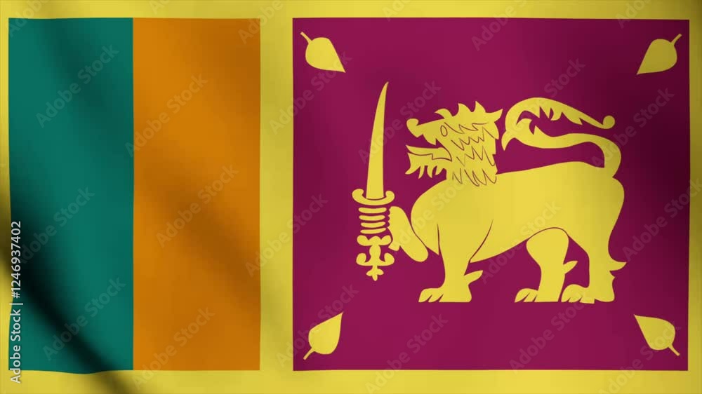 Animated Video Featuring the Wavy Flag of SRI LANKA Animated Video Featuring the Wavy Flag of SRI LANKA