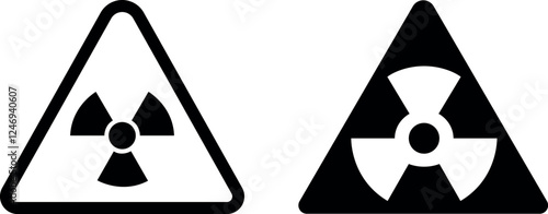 "Radiation Warning Sign Vector Icon Set - A Cautionary and Clear Collection"