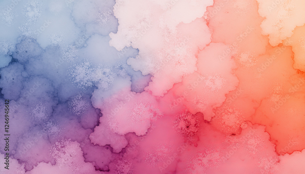 Obraz premium Vibrant cloud formations blend shades of blue, pink, and orange in a dreamlike atmosphere perfect for artistic inspiration