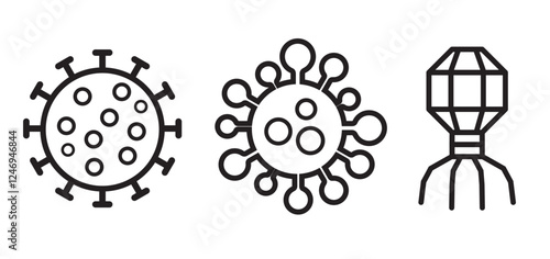 illustration of virus three types vector lines