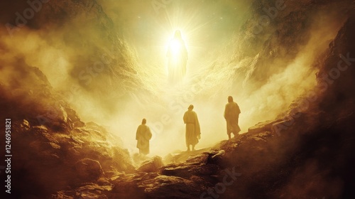 The transfiguration of jesus  radiant appearance to peter, james, and john on the mountain