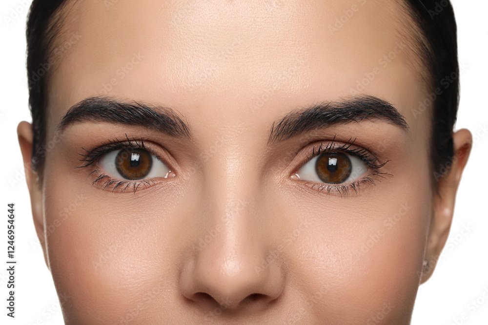 Fototapeta premium Closeup view of woman with brown eyes