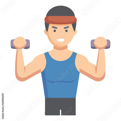 Man Lifting Dumbbells vector,
Strong Man Arms