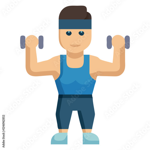 Man Lifting Dumbbells vector,
Strong Man Arms