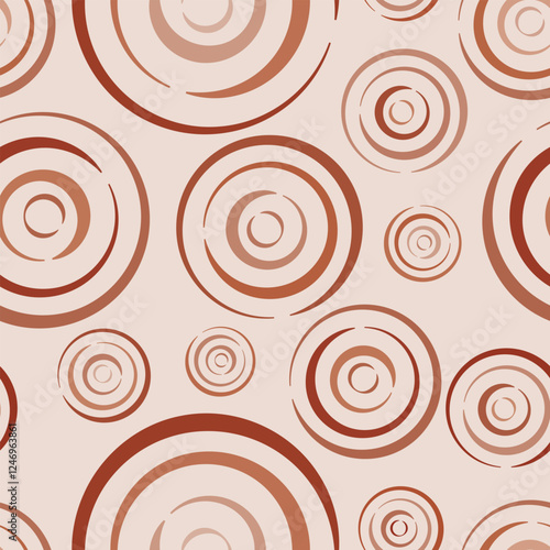 Rustic-toned circular swirls on a soft beige background