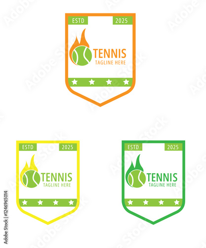 Tennis Shield Logo, Tennis club logo. emblem Tennis logo design vector illustration