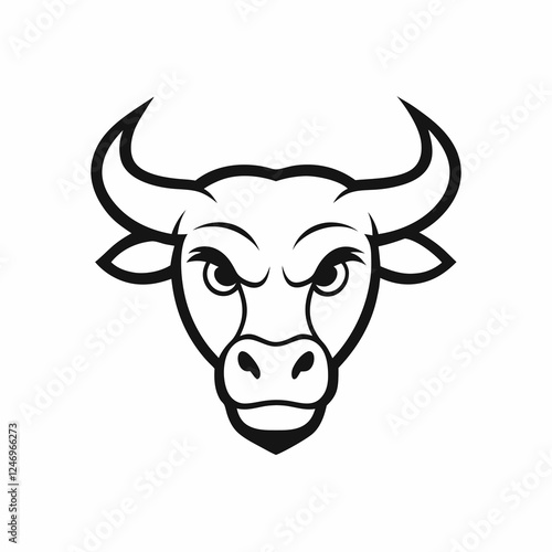 bull head isolated on white