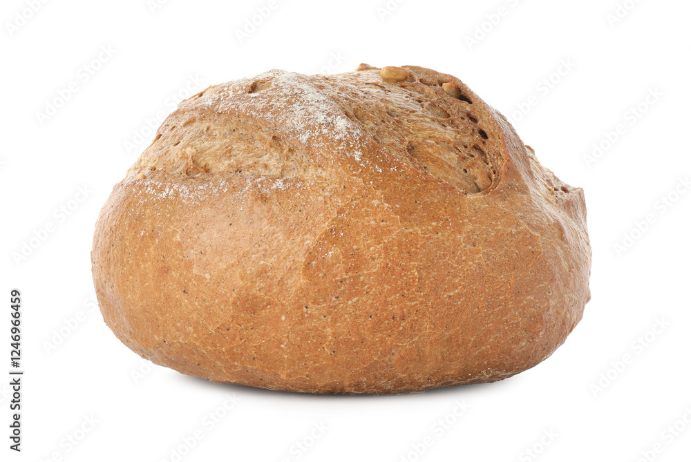 One freshly baked bread isolated on white One freshly baked bread isolated on white