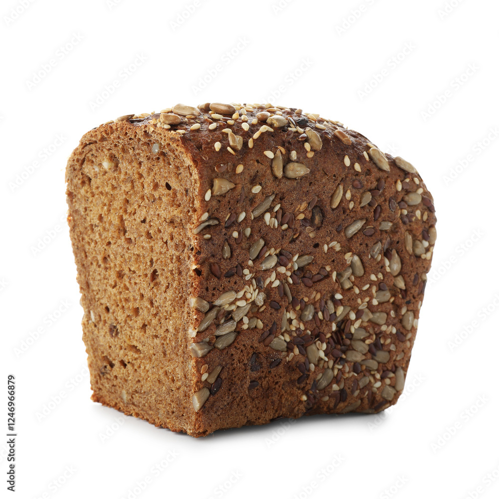 Piece of fresh rye bread isolated on white Piece of fresh rye bread isolated on white