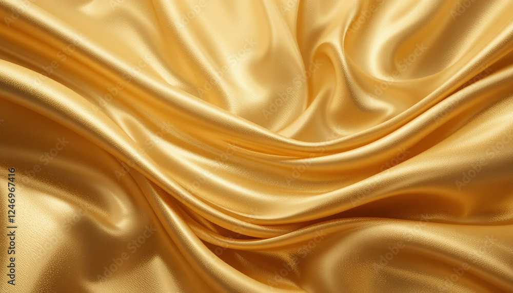 Fototapeta premium Golden Fabric wave with Smooth Flowing for abstract background.