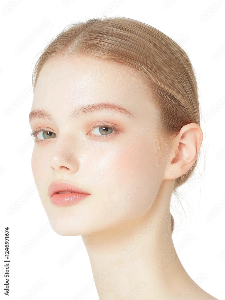 Natural Beauty Portrait of a Young Woman with Radiant Skin Natural Beauty Portrait of a Young Woman with Radiant Skin