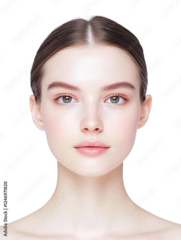 Natural Beauty Portrait of a Young Woman with Radiant Skin Natural Beauty Portrait of a Young Woman with Radiant Skin