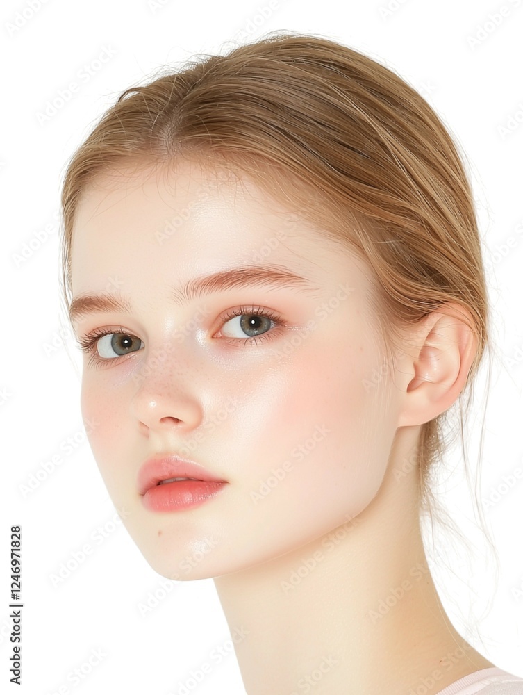 Natural Beauty Portrait of a Young Woman with Radiant Skin Natural Beauty Portrait of a Young Woman with Radiant Skin