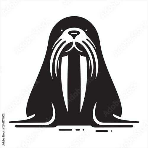 Walrus Silhouettes Walrus sets icon vector on White Background Vector Art