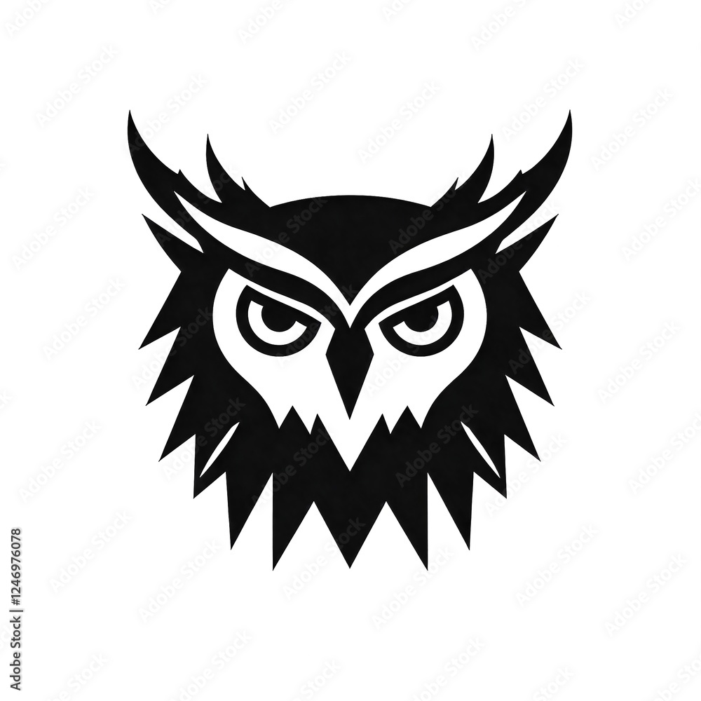 Naklejka premium Owl illustration with striking features and bold design