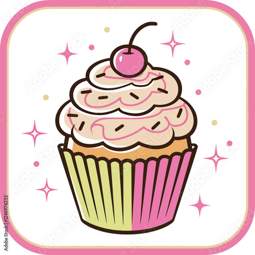 cup cake design logo icon illustration