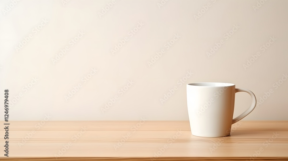 Fototapeta premium Minimalist White Coffee Cup – Perfect for Mockups, Branding, and Design Projects