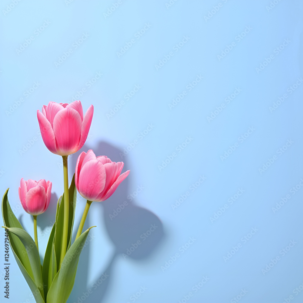 Fototapeta premium bouquet of pink tulips