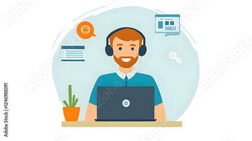 Customer support representative assisting a client