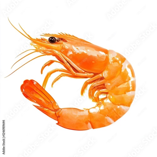 Isolated Shrimp Illustration for Ocean-Themed Projects and Designs photo