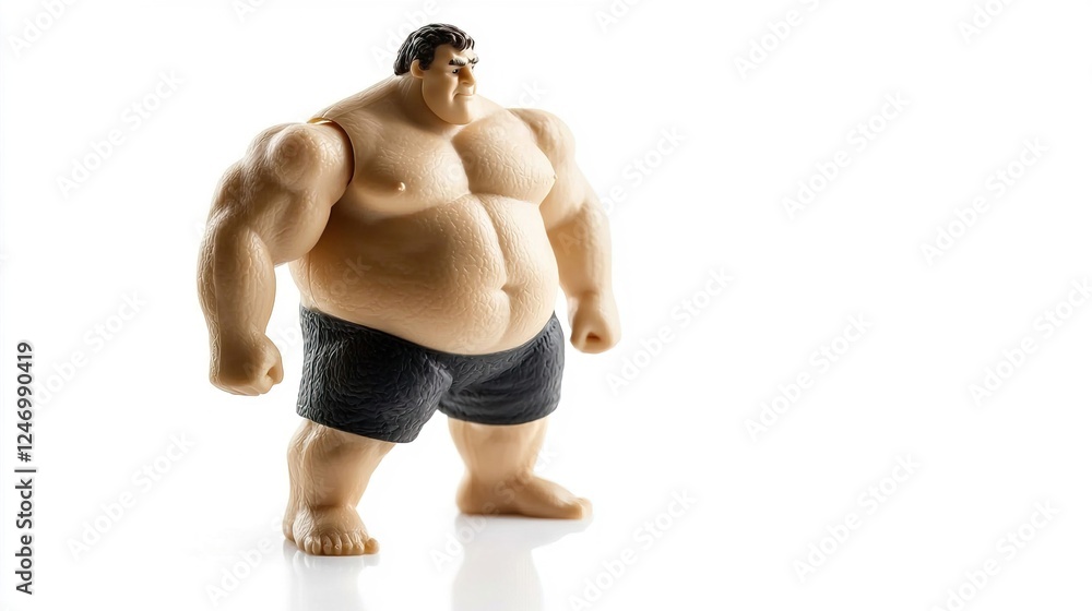 Realistic Plastic Figurine of a Fat Male Human Character Realistic Plastic Figurine of a Fat Male Human Character