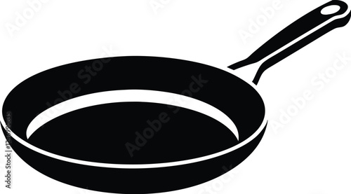 Frying pan silhouette, Skillet vector illustration, Frying pan icon, cooker frying-pan