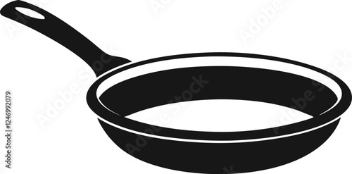 Frying pan silhouette, Skillet vector illustration, Frying pan icon, cooker frying-pan