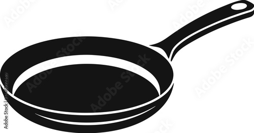 Frying pan silhouette, Skillet vector illustration, Frying pan icon, cooker frying-pan