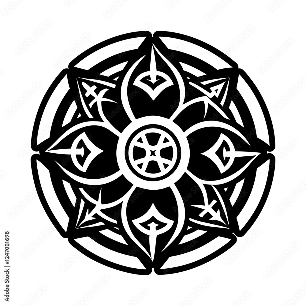 Fototapeta premium Elemental circle icon in glyph style