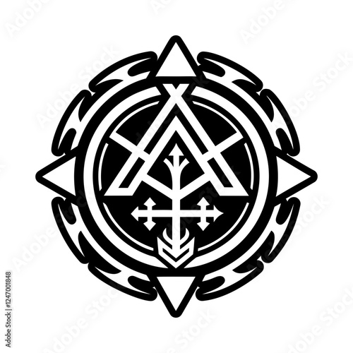 A solid style icon of pagan art symbol