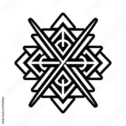 Gebo rune symbol icon in glyph style