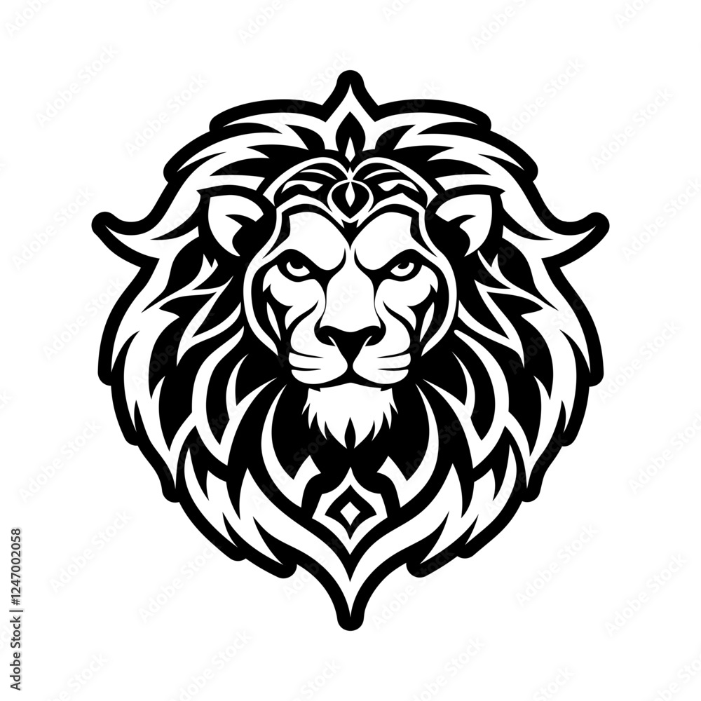 A glyph style icon of lion strength symbol A glyph style icon of lion strength symbol