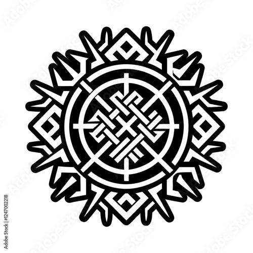 Norse runes icon in solid style