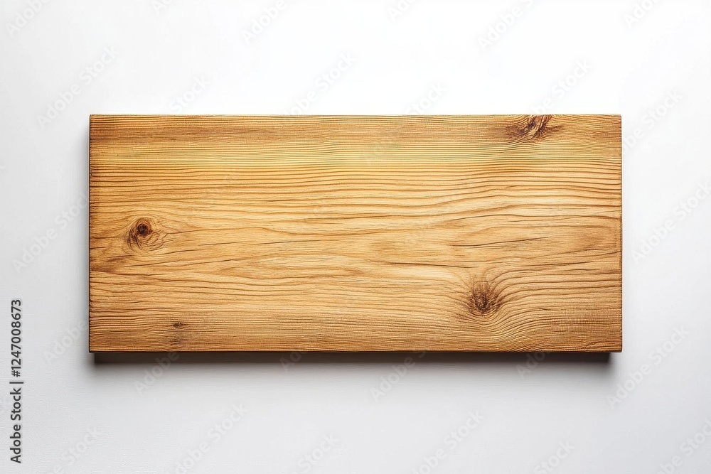 Minimalist Empty Wooden Table Setup on White Background for Product Photography