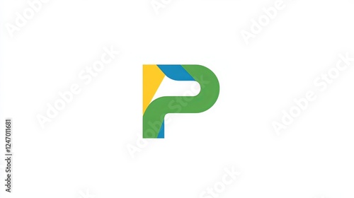 Free Download Colorful logo design featuring the letter 'P' in yellow, green, and blue on a white background.  - GFXLoad