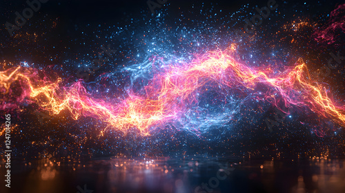 Wallpaper Mural Bright Colorful Abstract Art: Stunning Digital Fluid Composition with Vibrant Cosmic Patterns and Electric Light Energy for Futuristic Wallpaper, Photography, and Website Design Torontodigital.ca