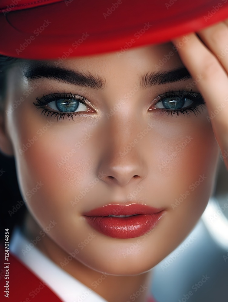 Polished and Professional Aviation Crew Member in Formal Uniform Polished and Professional Aviation Crew Member in Formal Uniform