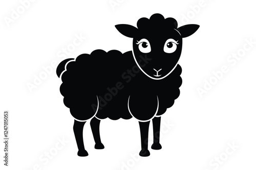 sheep line art vector, Sheep silhouette isolated on white background. Sheep Vector illustration 