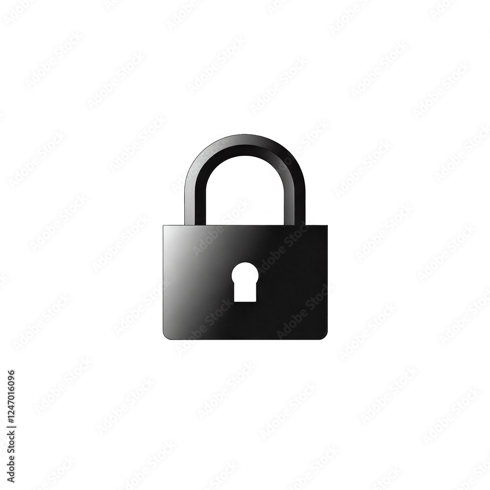 Black padlock on white background Black padlock on white background