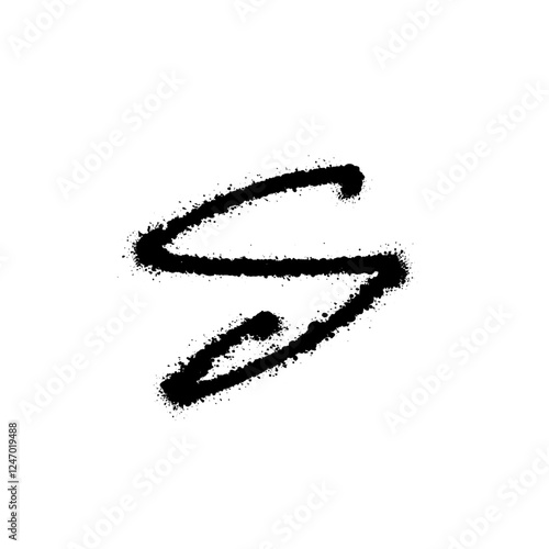 Graffiti letter S, modern logo concept, rough spray paint handdrawn letter mark for freshes branding, street art, trendy startups, youthful businesses, game apps. Vector illustration