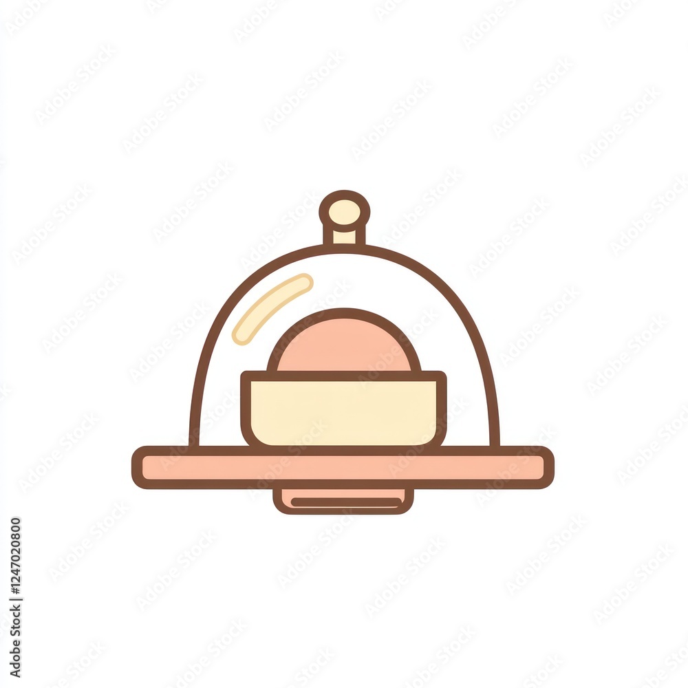 Obraz premium Served Dessert Dish, Cute Illustration