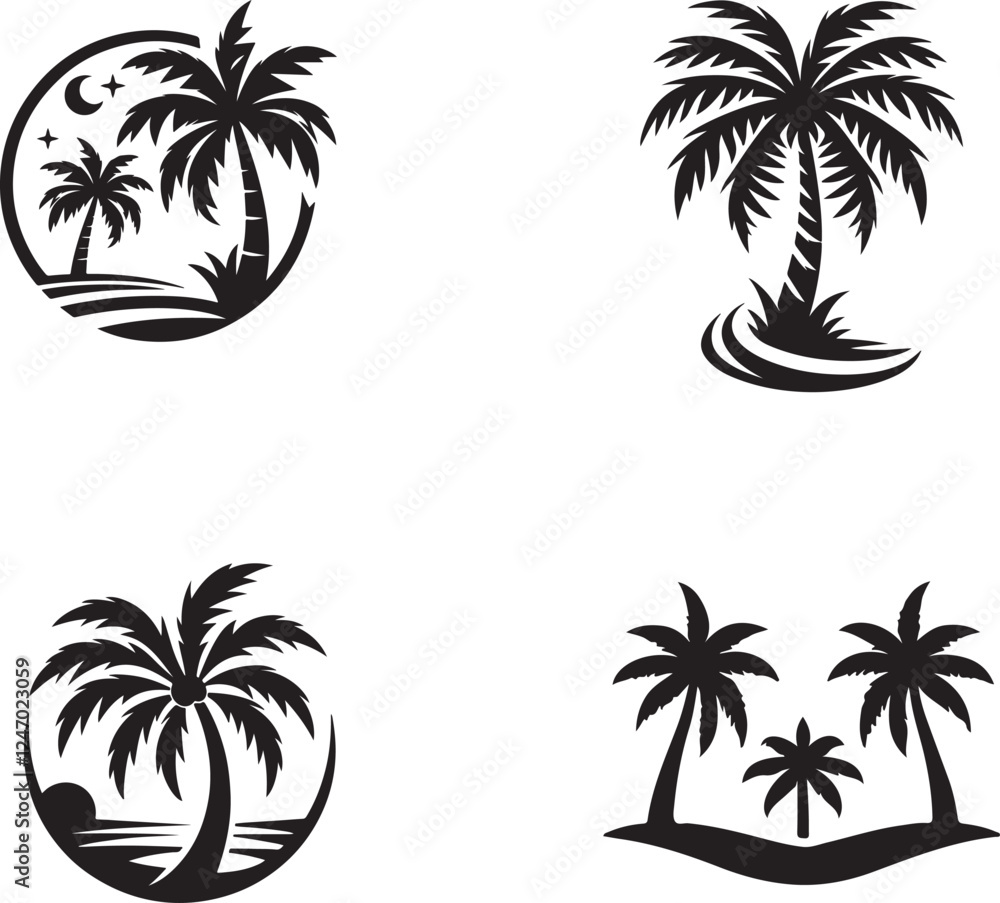 Fototapeta premium set of palm trees