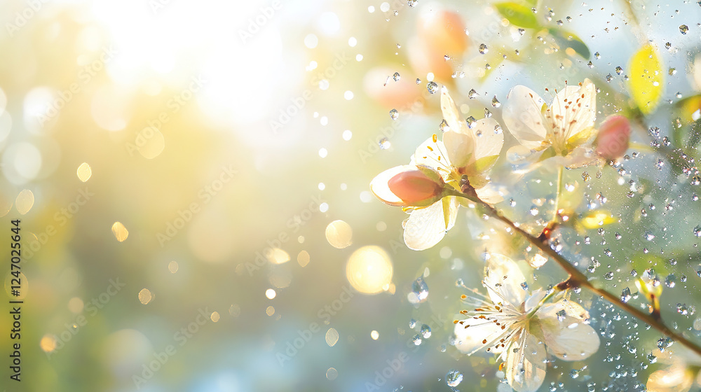 Spring Blossoms in Morning Rain Spring Blossoms in Morning Rain