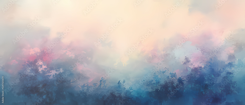 Naklejka premium Dreamy Pastel Watercolor Texture with Soft Abstract Blending