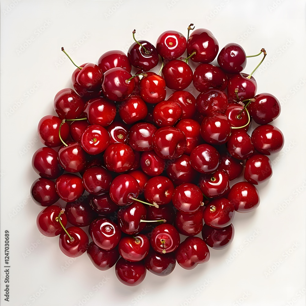Fototapeta premium many red cherries arranged in a pile
