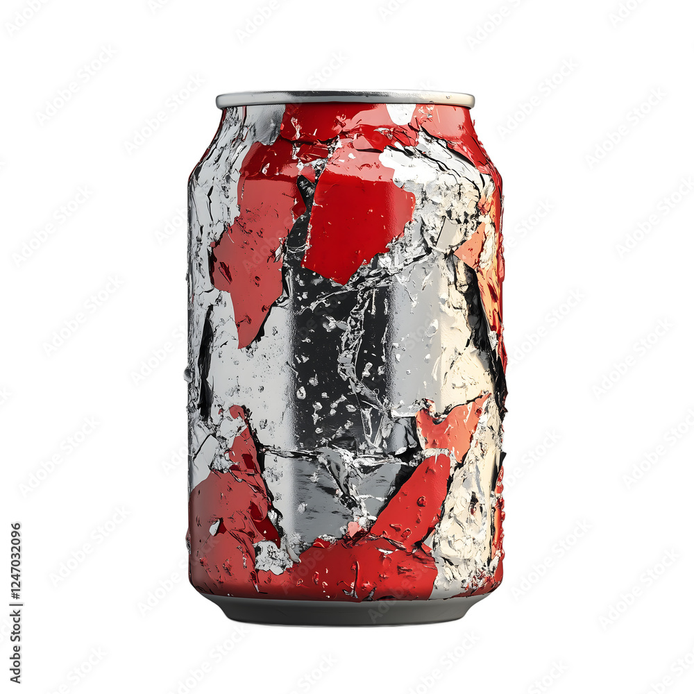 Obraz premium Crushed Aluminum Can on Transparent Background
