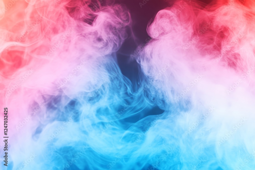 Fototapeta premium Colorful Smoke Background for Design - Vibrant smoke in red and blue hues creates an artistic background suitable for creative projects and visual effects.