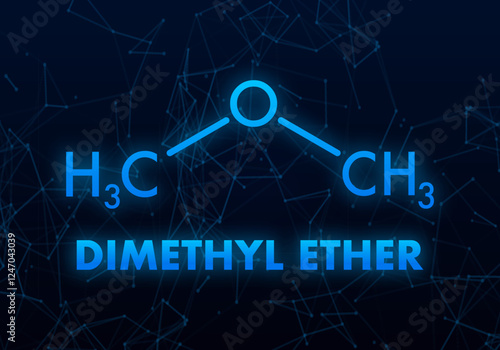 Dimethyl Ether Molecule Structure on Dark Background