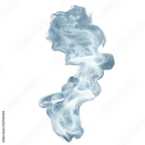 Realistic White Smoke on Transparent Background